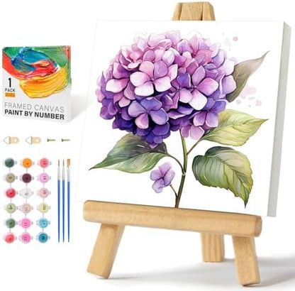 Offito Framed Paint by Numbers Kit for Adults Beginners, Flowers by Offito