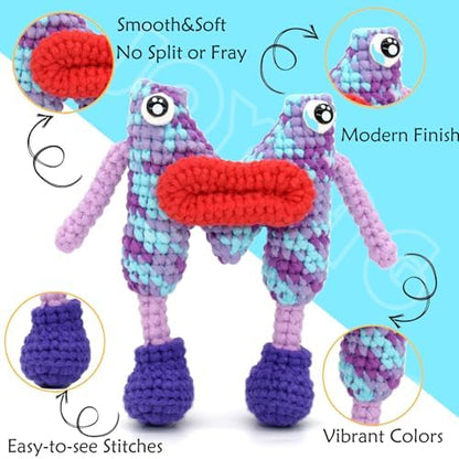 4 Pack Rainbow Beginner Crochet Yarn for Crocheting Knitting Multicolor Cotton Crochet Yarn for Beginners with Easy-to-See Stitches Cotton-Nylon Blend Easy Yarn for Beginners(Purple Blue Tone) - Image 5