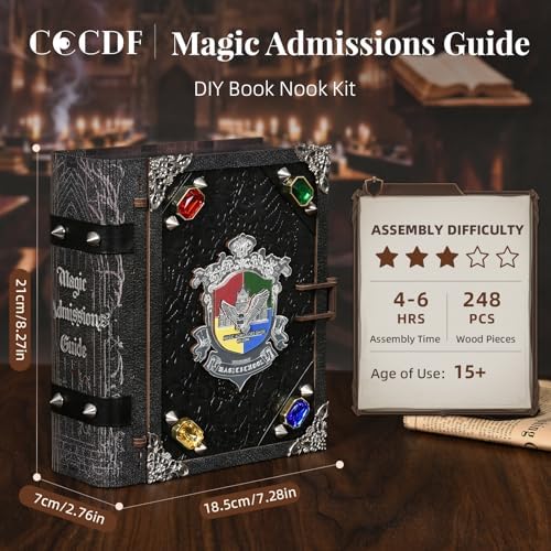 Book Nook Kit, DIY Miniature Dollhouse Magic Admissions Guide - Image 2