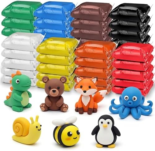 VioraWhite 40 Pcs 21 oz Air Dry Clay Bulk Modeling Clay,Classic Colors by VioraWhite