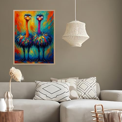 DOTSTART Paint by Numbers for Adults,Two Colorful Ostrich Adult Paint by Number Kits on Canvas,DIY Paint by Numbers Easy,Number Painting Acrylic Oil Painting,for Home Wall Decor 11.8X15.7 inches - Image 4