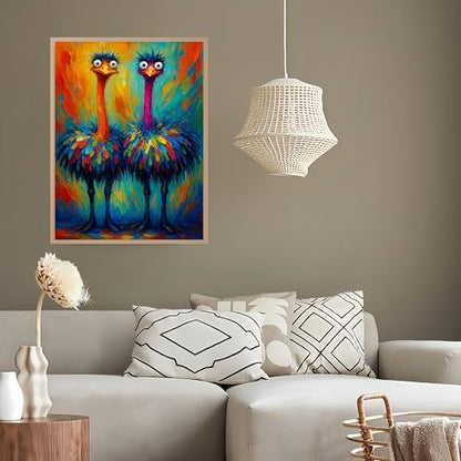 DOTSTART Paint by Numbers for Adults,Two Colorful Ostrich Adult Paint by Number Kits on Canvas,DIY Paint by Numbers Easy,Number Painting Acrylic Oil Painting,for Home Wall Decor 11.8X15.7 inches - Image 4