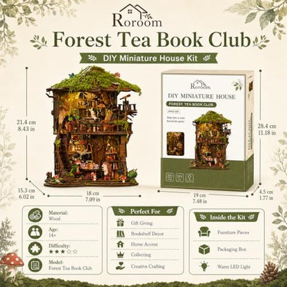 Roroom DIY Miniature House Kit, Woodland Treehouse Dollhouse Kit - Image 2