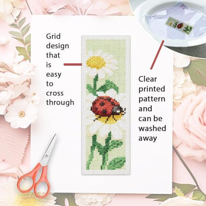 ORIGACH 6 Set Ladybug Cross Stitch Bookmark Kit for Beginner - Image 3
