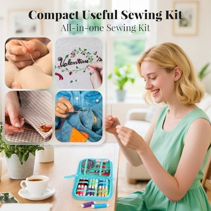 Coquimbo Sewing Kit Gifts for Teen Grils Adults Women Mom Grandma, Portable Sewing Supplies Contains Tape Measure, Scissors, Thimble, Thread, Sewing Needles (Alpaca) - Image 4