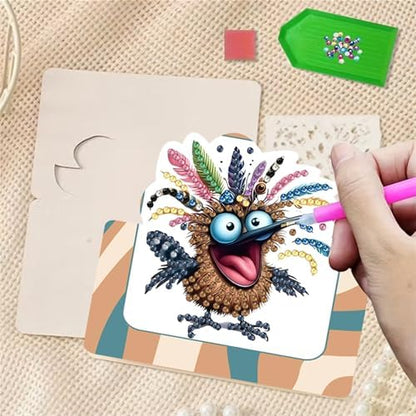 6 pack 3D Bird Diamond Painting Greeting Cards Kit, Animal Diamond Art Birthday Cards with Envelopes,DIY Thank You Card Making Craft for Adults,Handmade Greeting Card Supplies Gift Idea (Bird) - Image 3