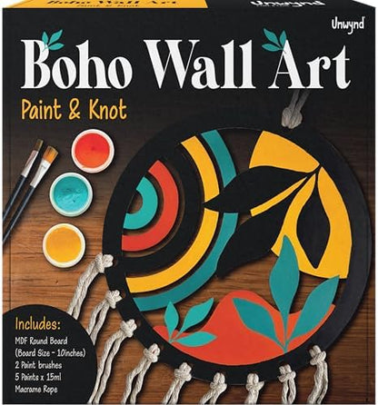 Unwynd Boho Wall Art Paint & Knot Craft Kit for Adults Macrame wall Decor by JackInTheBox