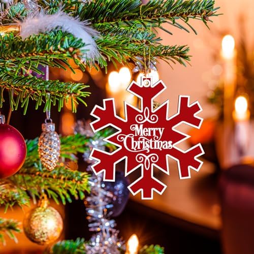 Large Size 7 inch Wooden Christmas Ornaments to Paint 10PCS, DIY Blank Snowflake Cutouts Unfinished Wood Ornament for Crafts Hanging Christmas Decorations, Wood Discs Ornament for Home Winter - Image 3