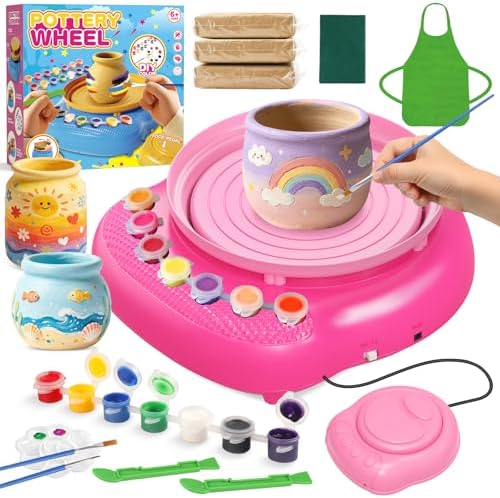 Weilim Pottery Wheel for Kids Beginners, Air-Dry Clay & Paint Kit Ages 6-12 by Weilim