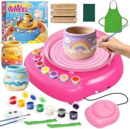 Weilim Pottery Wheel for Kids Beginners, Air-Dry Clay & Paint Kit Ages 6-12 by Weilim