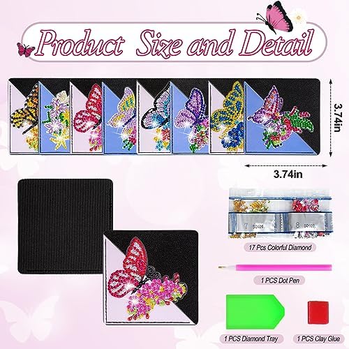 WIVICO 8Pcs Diamond Painting Bookmarks, Diamond Pearl Art Kits for Adults - Image 5