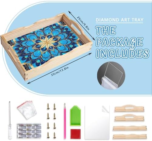 DOTSOPS DIY Mandala Diamond Painting Serving Tray with Handle for Adults - Image 2