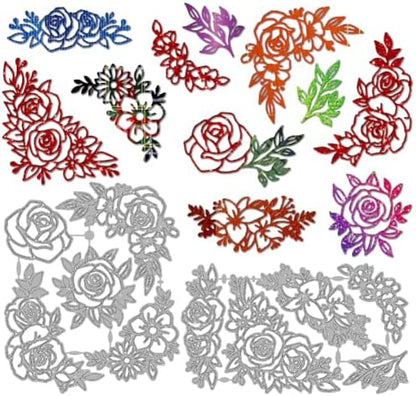 MAYJOYDIY Rose Corner Die Cuts for Card Making Flower Corner Frame Metal Cutting Dies Wedding Flower Leaves Embossing Cutting Stencil for Scrapbooking Craft Paper Valentine Card Gift Decoration by MAYJOYDIY
