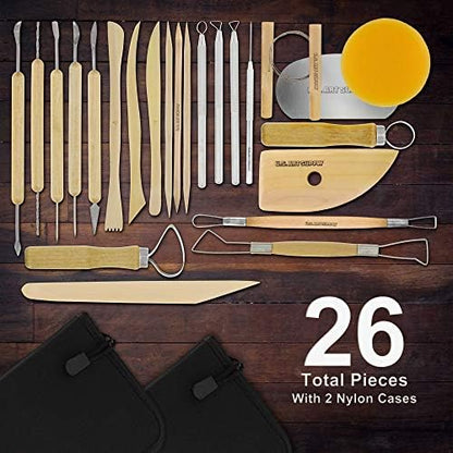 U.S. Art Supply Pottery & Clay Tools Sets (26-Piece) - 12 and 14-Piece Set - Image 2