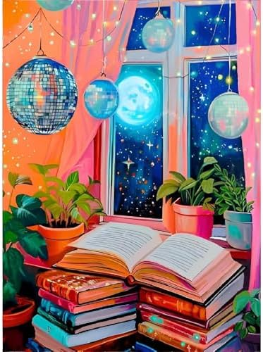 Pink Book Paint by Numbers Kit for Adults, Color By Numbers for Adults by WUDWL