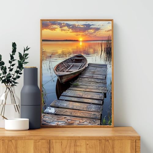 4 Pack Framed Paint by Numbers Kit for Adults with Wooden Easel, Sunset - Image 6