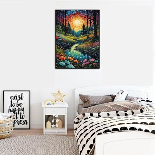 NEGEKFKX Landscape Paint by Numbers Kit for Adults Beginner,Aurora Easy Adult Paint by Number Kits on Canvas DIY Painting for Beginners Art by Numbers for Home Wall Decor 16x20 Inch - Image 3
