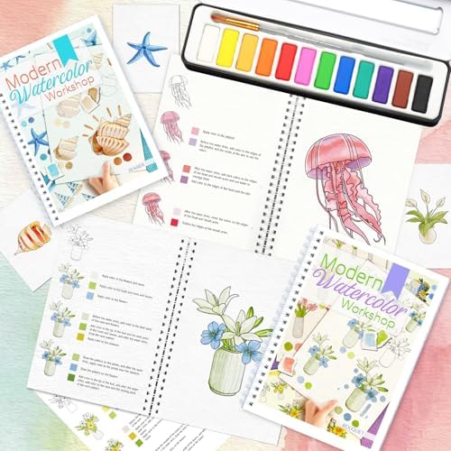 apolyone 2-Pack Beginner Watercolor Workbooks - Image 6