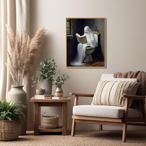 Reivworl Ghost Paint by Numbers Kit for Adults, Bathroom Paint by Numbers, Adult Paint by Number Kits for Gifts and Home Wall Decor 16x20 Inch - Image 2