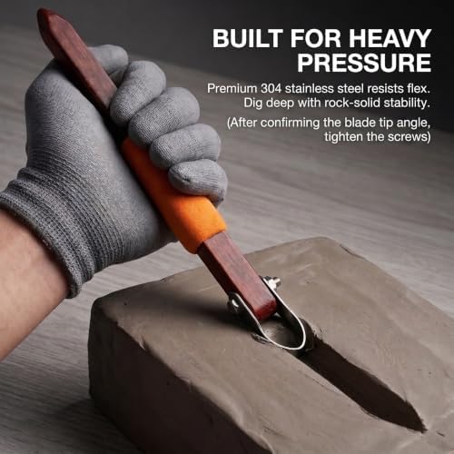 Round Arc Pottery Carving Tools, 304 Steel U-Groove Clay Sculpting Set - Image 4