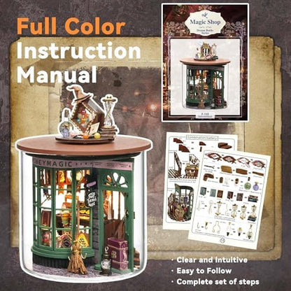 Flever Dollhouse Miniature DIY House Kit Creative Room Dream Bottle Series with Furniture for Romantic Valentine's Gift (Magical Shop) - Image 4