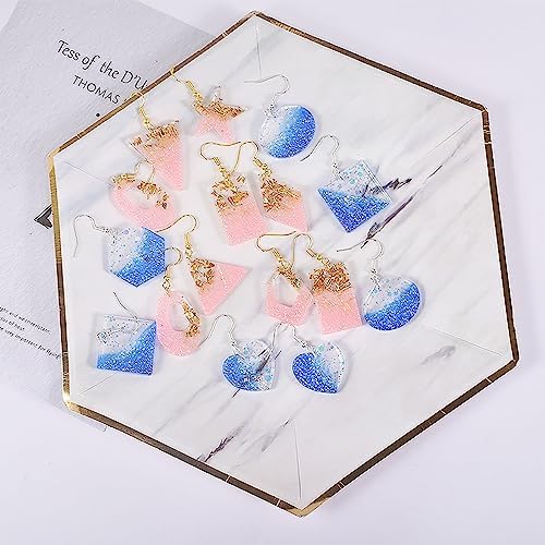 Attuslla 2 PCS Resin Earring Molds Pendant Resin Molds Silicone Jewelry Silicone Resin Molds Making Kits with Ear Hooks, Jump Rings for DIY Earrings, Necklace, Pendant Craft Supplies - Image 4