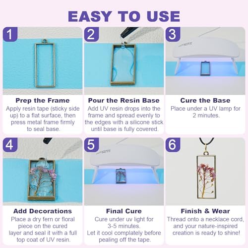 UV Resin Jewelry Making Kit - KHKD RESIN 250g UV Resin Kit with Light - Image 6