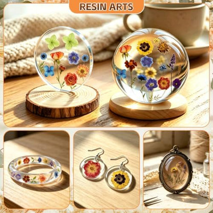 Dried Pressed Flowers for Resin Crafts, Real Dried Flowers and Leaves Kit for Resin Jewelry Molds, Candle & Soap Making, Scrapbooking DIY, Nail Art (Retro) - Image 3
