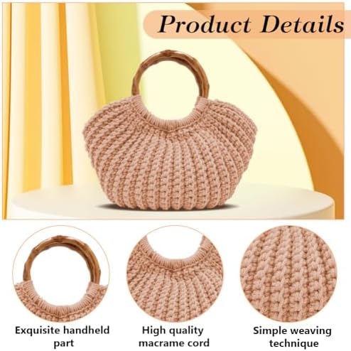ACRNIGHEET Crochet Bag Kit for Adults Khaki Handbag Kit for Beginners Tote Bag Set with Step-by-Step Instructions and Video Guidance - Image 3