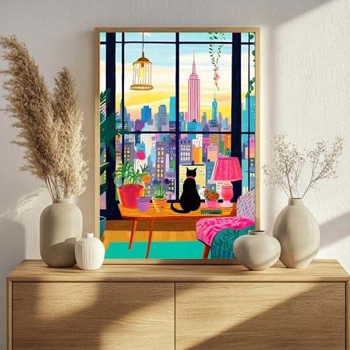 Mandun Cat Paint by Numbers Kit for Adults, 16x20 inch - Image 3