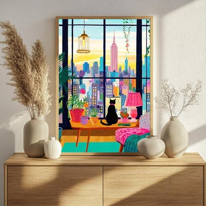 Mandun Cat Paint by Numbers Kit for Adults, 16x20 inch - Image 3