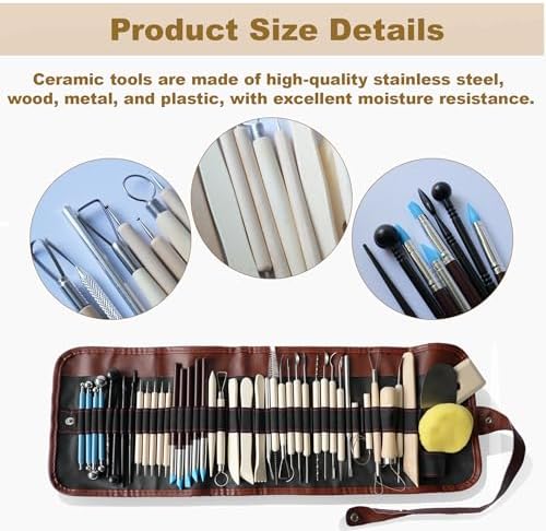 CeeVian Pottery Sculpting Tools Set 43PCS Clay Carving Tools - Image 3
