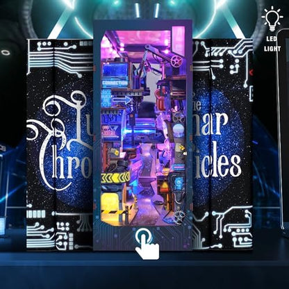 DIY Book Nook Kit,New DIY Dollhouse Booknook Bookshelf Insert Decor,3D Wooden Puzzles with LED,Book Nook Miniature Kit,Birthday Easter Home Decor for Teens Adult-Endless Dimensions - Image 4