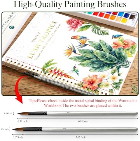 Watercolor Workbook for Beginners,18 Rich Tropics Exotic Rainforest Water Coloring Book,Relaxing & Easy to Paint Water Coloring Book with 24 Colors-Perfect for Gifting to Creativity & Joy for Adults - Image 2