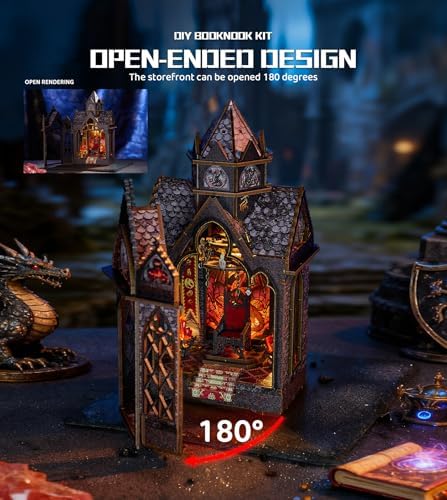 Roroom DIY Miniature House Kit, Gothic Dragon Tower Dollhouse Kit - Image 4