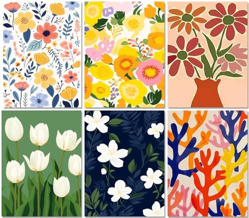 DOTSOPS 6 Pcs Floral Diamond Painting Kits Art Adults Painting Kits by DOTSOPS