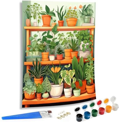 SKRYUIE Paint by Numbers Kits for Adults Botany, Acrylic Flower Oil Paint by Numbers for Adults Beginner Canvas with Brushes Paintwork Art Crafts for Home Decor 16x20 inch n16 by SKRYUIE