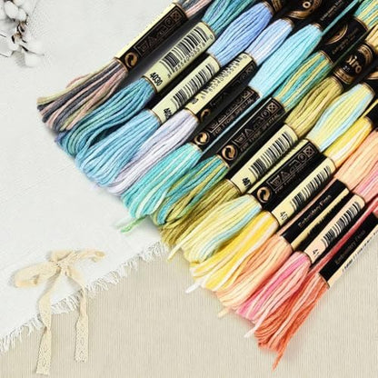12 Skeins 105 Yards 6 Ply Variegated Cross Stitch Floss Polyester Embroidery Thread Gradient Colorful Friendship Bracelet String Yarn Bulk for Sewing Making Jewelry Needlecraft Knitting DIY - Image 6