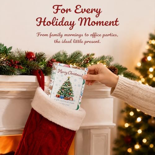 Christmas Gift Card Book, 5x7 Holiday Gift Booklet, DIY Spiral-Bound Merry Christmas College Survival Kit, 10-Page Surprise Greeting Card Book for Cards Cash, Students Graduation Gift - Image 5