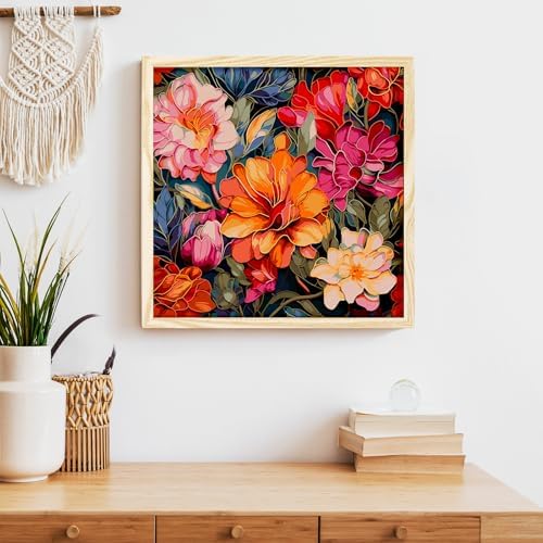 Camocin Paint by Numbers Kit for Adults Beginner, Flowers Bloom, 16x16 Inch - Image 2