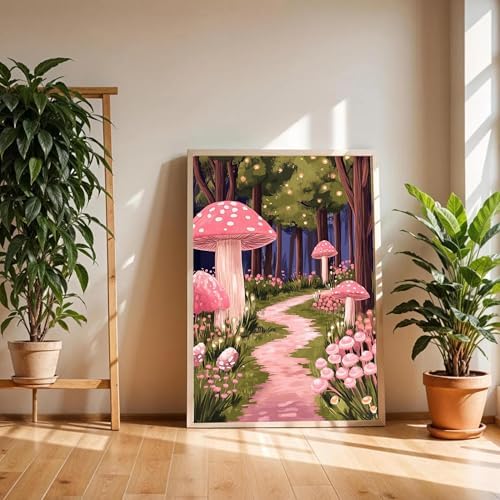 CasaWeave Mushroom Paint By Numbers Kit for Adults Beginner,Flower Adult Paint By Number Kits On Canvas,Oil Painting by Number Kit for Beginners,Paint by Number for Adults Home Wall Decor 16x20 Inch - Image 4