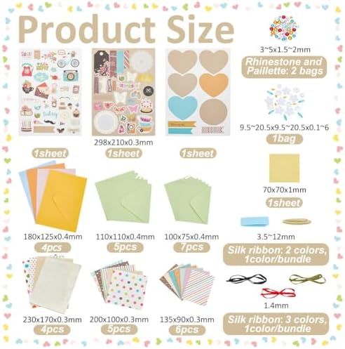 AHANDMAKER Paper Card Making Kits 16 Blank Greeting Cards Envelopes Colorful Birthdays Cards for Weddings, Teachers, Parents, Christmas, Gift Giving, Light Brown - Image 4