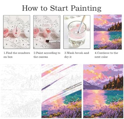ZRIZQ Landscape Paint by Numbers Kit for Adults Beginner,Mountain,16x20 - Image 5