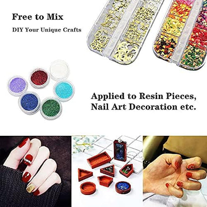 UV Resin Inclusions Kit for Beginners, Jewelry Making Supplies with Glitter, Foil Flakes, Dried Flowers, Sequins for Epoxy Resin, Tumbler Crafts, DIY Art Crafts - Image 5