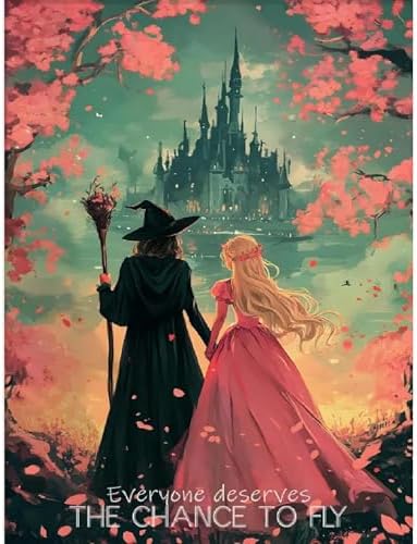 NEGEKFKX Witch Paint by Numbers Kit for Adults Beginner,Princess Easy Adult Paint by Number Kits on Canvas DIY Painting for Beginners Art by Numbers for Home Wall Decor 16x20 Inch by NEGEKFKX