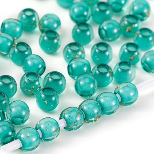 100pcs 12mm Resin Large Hole Beads for Carabiner Bag Charm Keychain by Aoxsie
