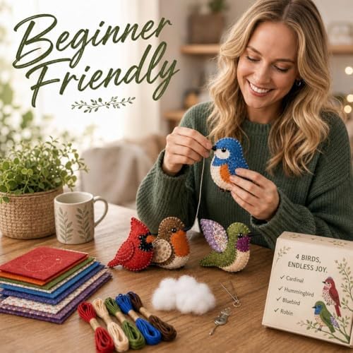 PandaXun DIY Fabric Gnomes Craft Kit – Creative Handmade Art, Stitch Your Own Whimsical World Patchwork Sewing Set 3D Cute Animal for Making Ornament Adults Beginners, Gift Holidays Keychain - Image 5
