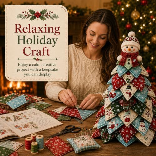 2026 New Christmas & Halloween DIY Quilted Fabric Tree Kit, 3D Layered Sewing Craft Set for Beginners, Christmas Tree Quilt Kit, Handmade Tabletop Holiday Decor, Gift for Craft Lover - Image 7