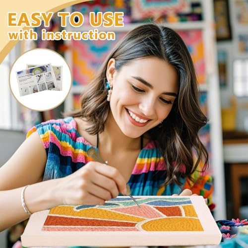 Doodlream Sun and Ocean DIY Punch Needle Embroidery Kit for Adult Beginner - Image 3
