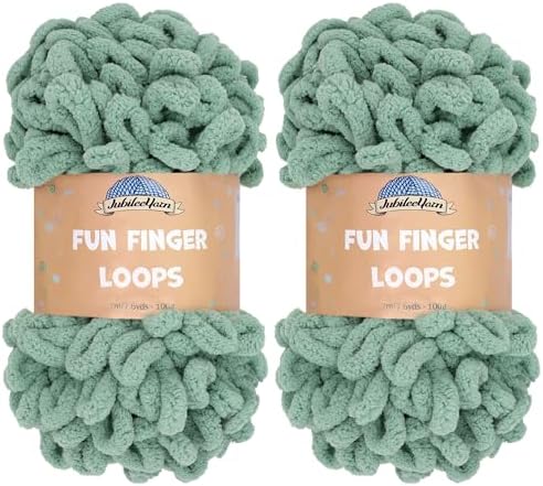 JubileeYarn Fun Finger Loops Yarn - Hunter - 2 Skeins by BambooMN